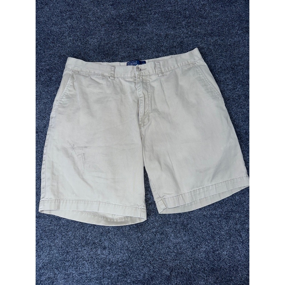 Polo Ralph Lauren Mens Prospect Short Khaki Tan Cotton Chino Shorts Size 36